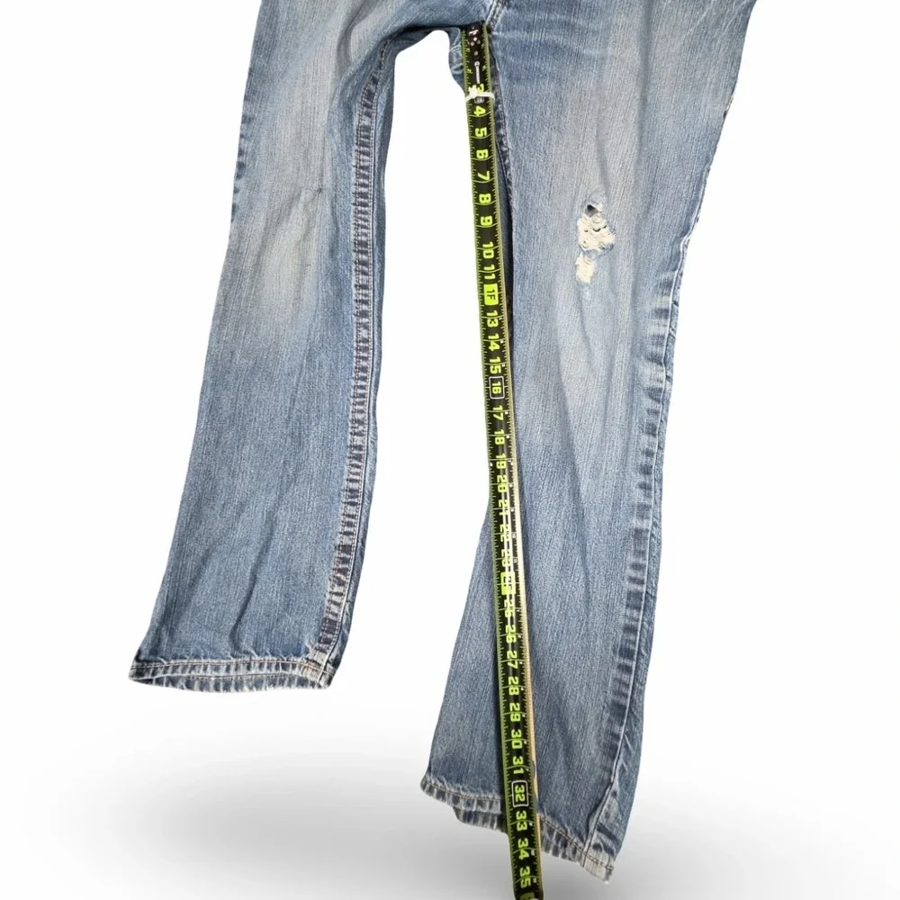 Ariat M4 Relaxed Boot CAT 2 FR Jeans Mens 35x34 Blue Distressed‎ Workwear Job